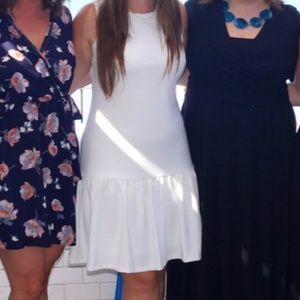 Drop Waist White Dress - Calvin Klein